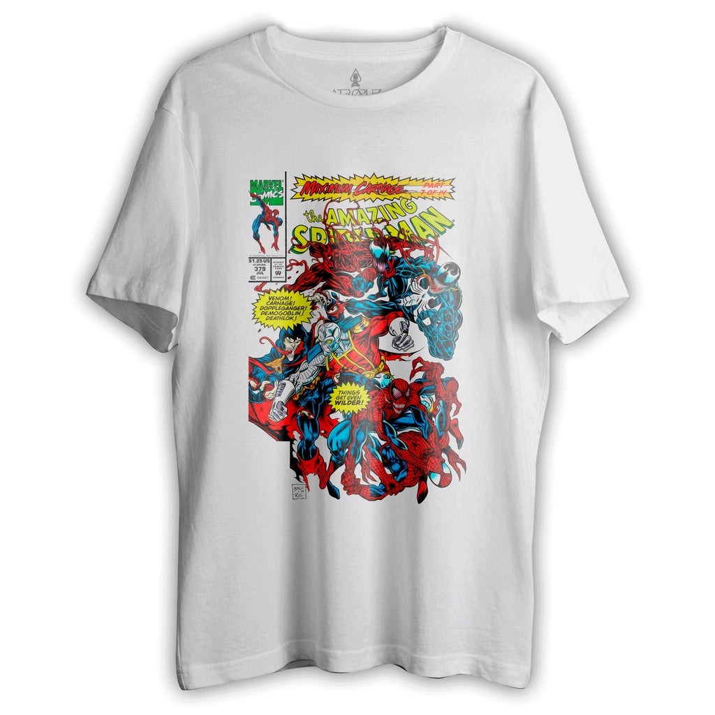 Camiseta Unissex Homem Aranha e Venon The Amazing Spider Man Maximum Carnage