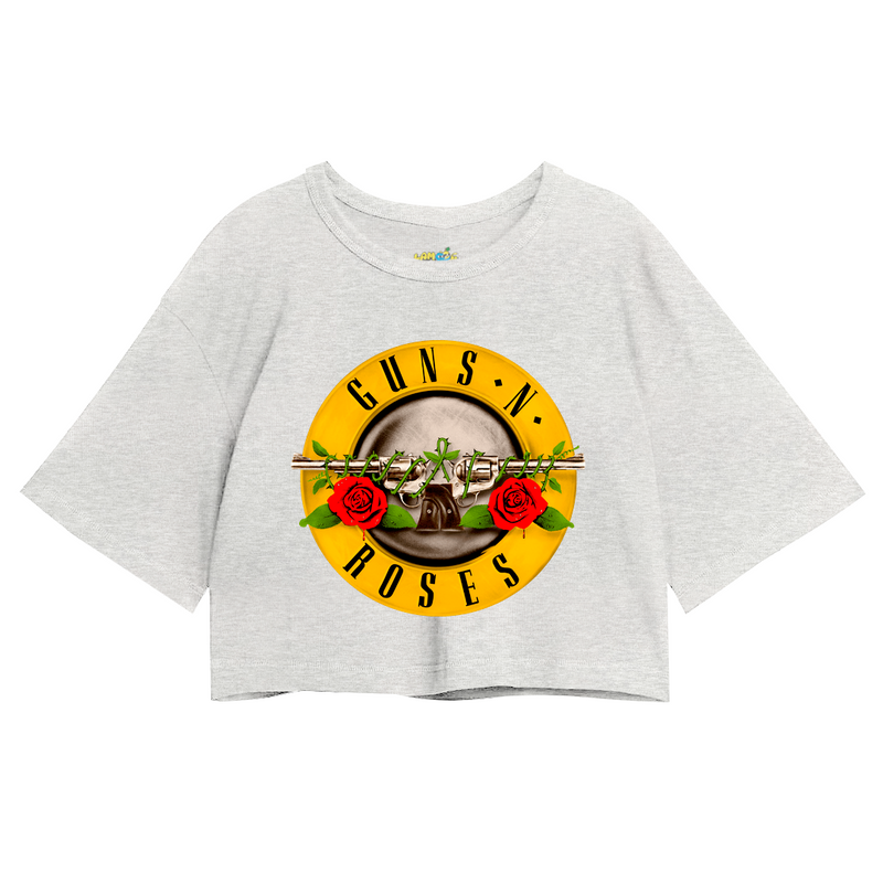 Cropped Oversized Roses Banda Logo Vintage