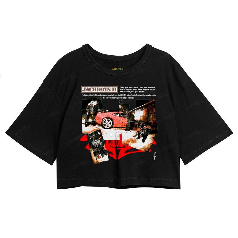 Cropped Oversized Algodão T shirt Travis Scott Jack Boys II