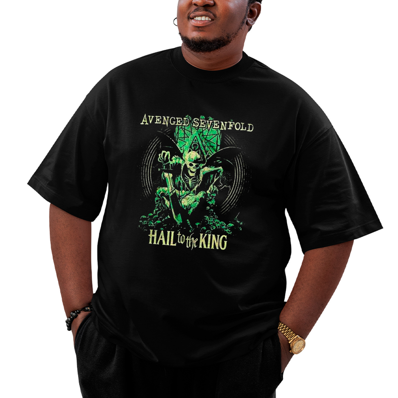Camiseta Plus Size Avenged Seven Fold Caveira Hail the King