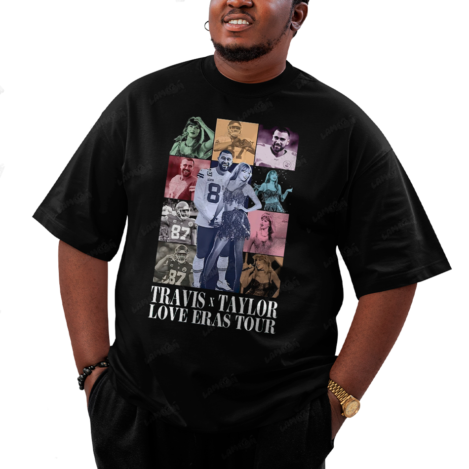 Camiseta Plus Size Algodão Travis x Taylor Love Eras Tour