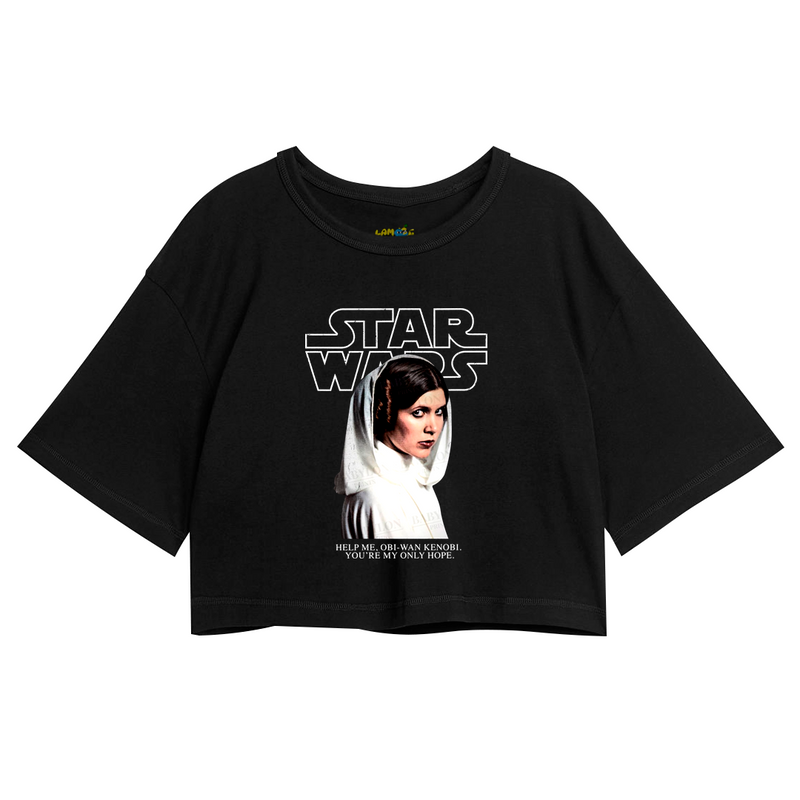 Cropped Oversized Princesa Leia Star Help Me