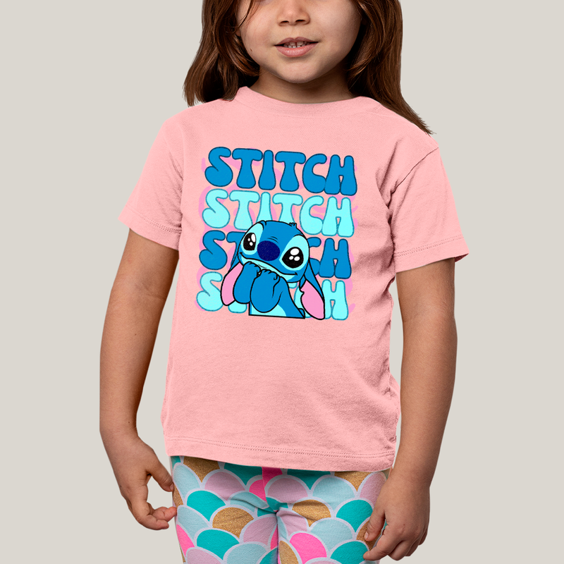 Camiseta Infantil Algodão Unissex T shirt Lilo & Stitch Orelha Caida
