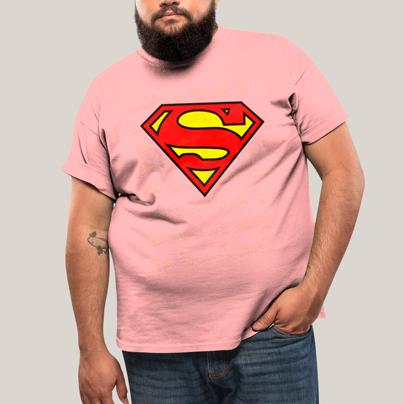 Camiseta Plus Size Algodão Unissex T shirt Superman Logo Clássica 2