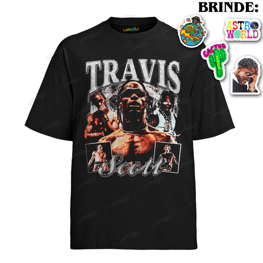 Camiseta Algodão Travis Scott Prateado