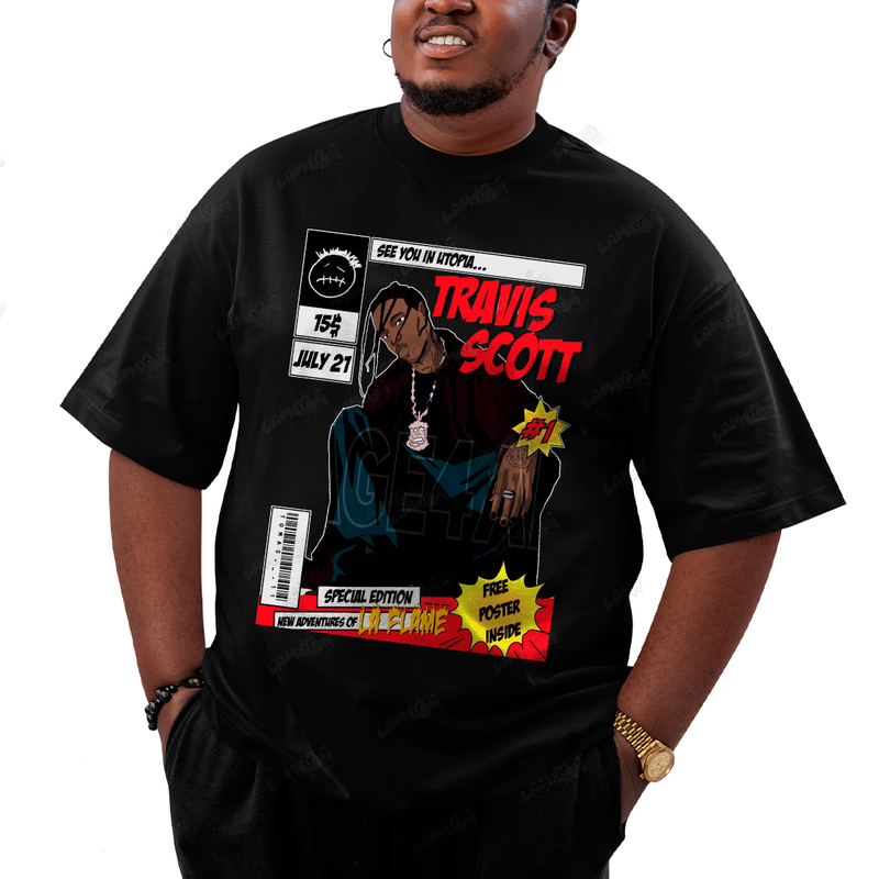 Camiseta Plus Size Algodão Travis Scott See You In Utopia