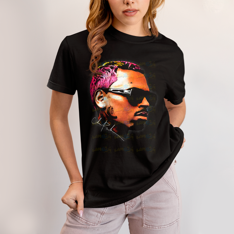 Camiseta Algodão Unissex T shirt Graphic Tee Chris Brown