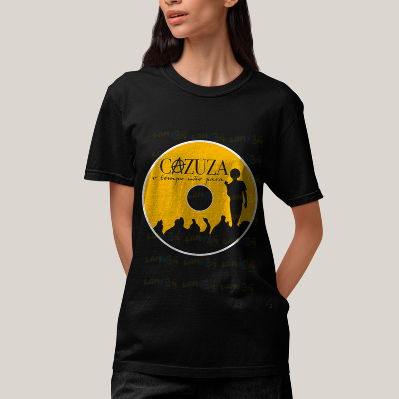 Camiseta Algodão Unissex T shirt -  Cazuza CD Amarelo o tempo nao para