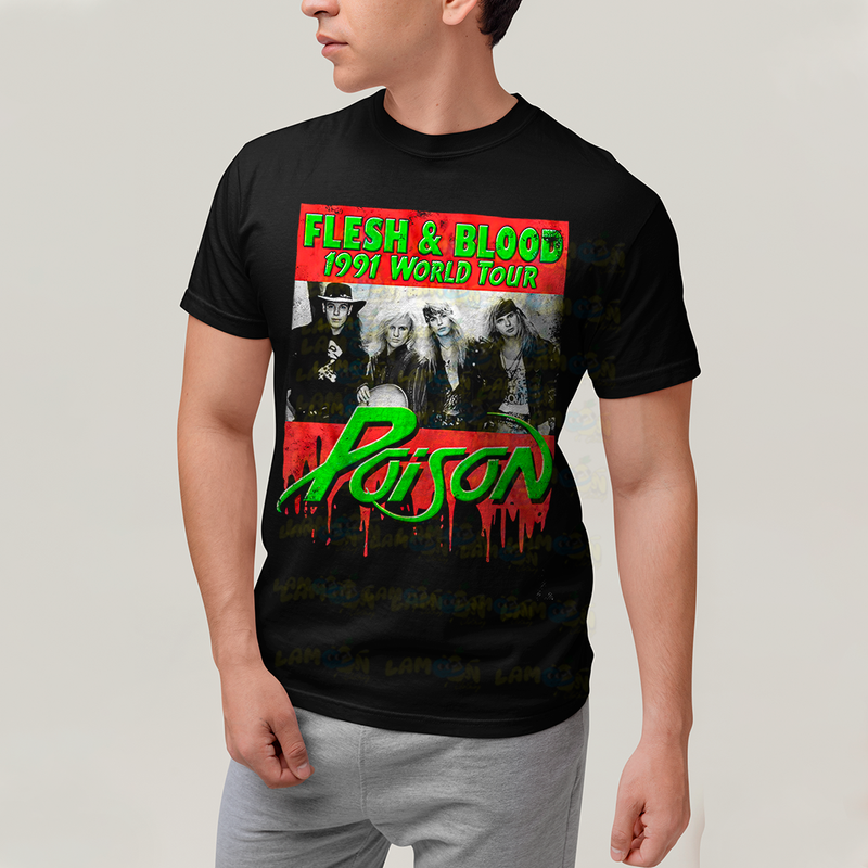 Camiseta Algodão Unissex T shirt -Poison Banda de Rock