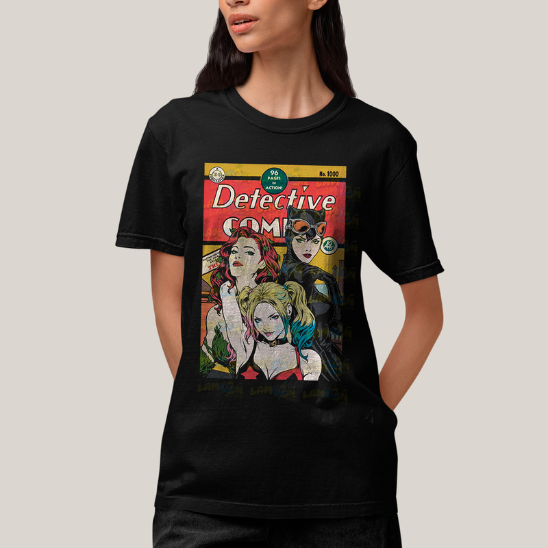 Camiseta Algodão Unissex T shirt Sereias de Gotham Mulher Gato Alerquina e Hera Venenosa DC Batman
