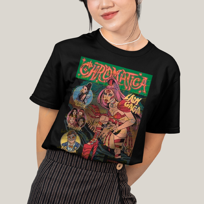 Camiseta Algodão Unissex T shirt Lady Gaga Chromatic HQ