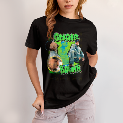 Camiseta Algodão Unissex T shirt Graphic Tee Chris Brown Verde
