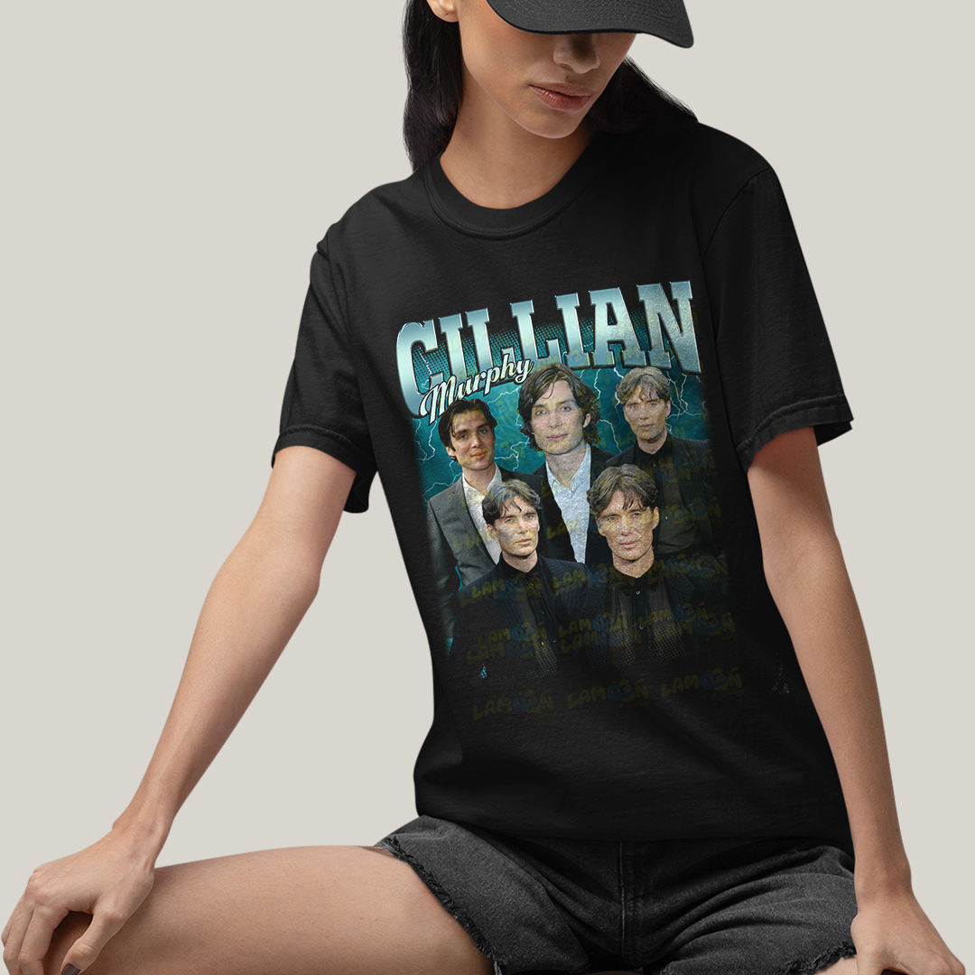 Camiseta Algodão Unissex T shirt - Cillian Murphy azul
