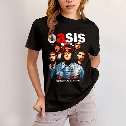 Camiseta Algodão Unissex T shirt - Oasis Essential Albums Uk Rock