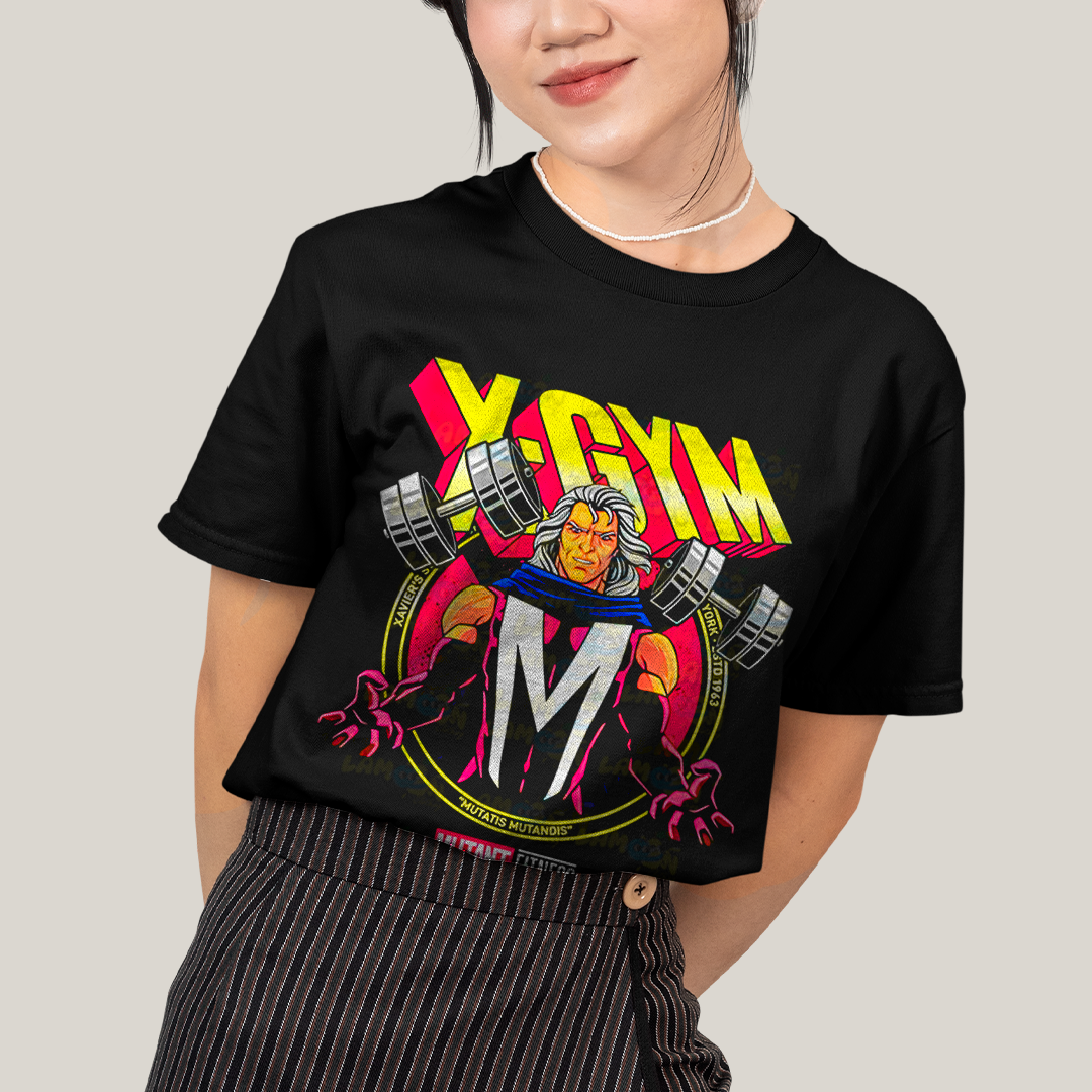 Camiseta Algodão Unissex T shirt - Magneto X Gym Mutant Fitness x men academia