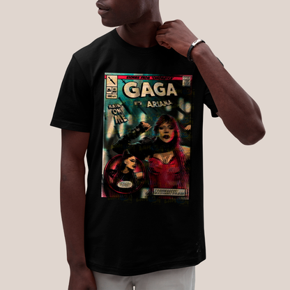 Camiseta Algodão Unissex Tshirt  Lady Gaga HQ Rain on Me Com Ariana