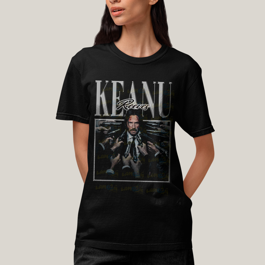 Camiseta Algodão Unissex T shirt - Keanu Reeves John Wick ator
