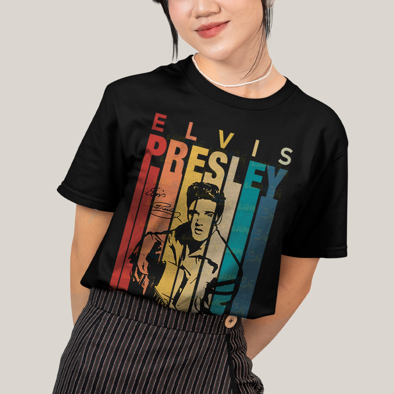 Camiseta Algodão Unissex T shirt Elvis Presley colorido