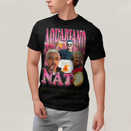 Camiseta Algodão Unissex T shirt - Aquariano Nato Chico Moedas