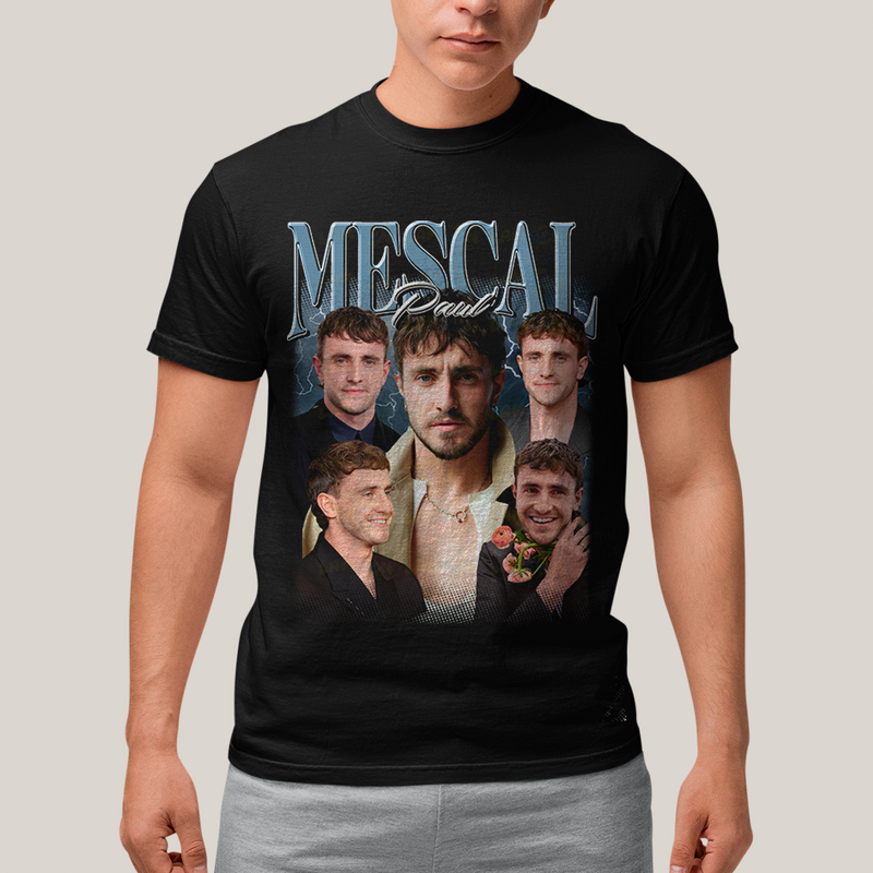 Camiseta Algodão Unissex T shirt - Paul Mescal Ator azul