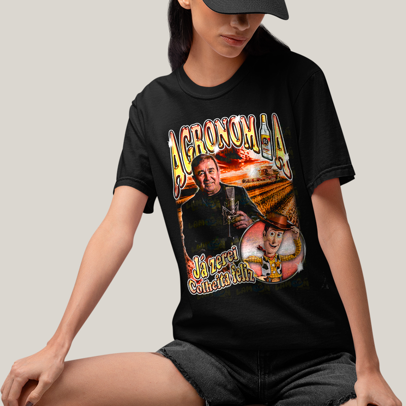 Camiseta Algodão Unissex T shirt -Agronomia Amado Batista ja zerei colheita feliz Xerife Woody toy story
