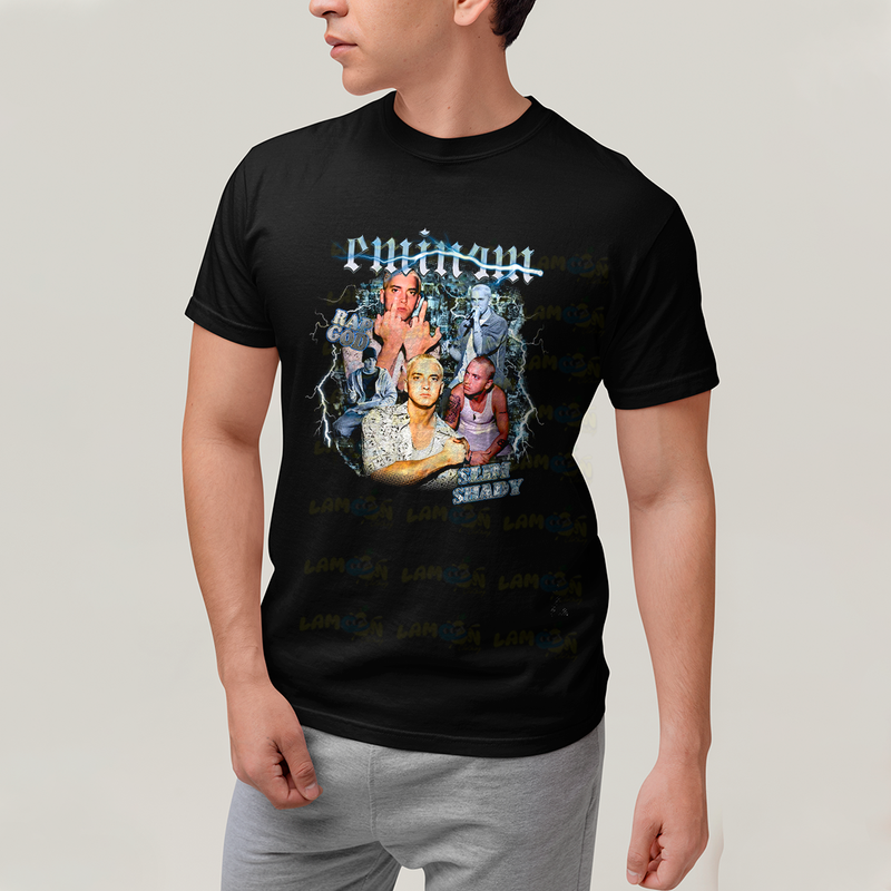 Camiseta Algodão Unissex T shirt Graphic Tee Eminem Slim Shady Rap