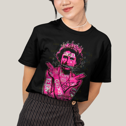 Camiseta Algodão Unissex T shirt - Sex Pistols God Save The Queen rosa pink
