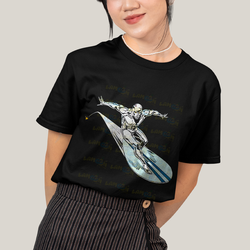 Camiseta Algodão Unissex T shirt - Surfista Prateado marvel quarteto fantastico