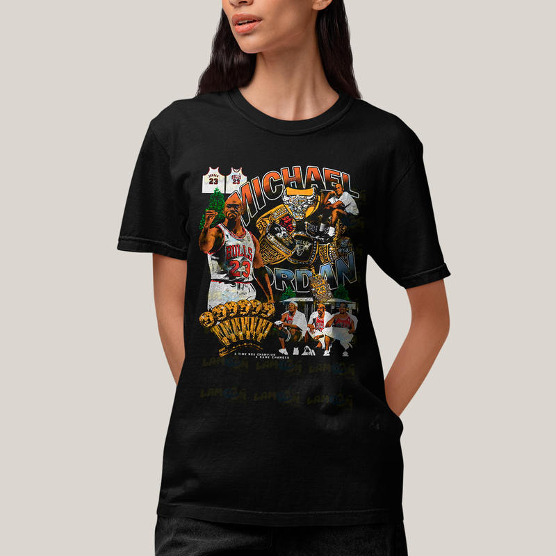 Camiseta Algodão Unissex T shirt GraphicTee  Michael Jordan Jogador de Basquete