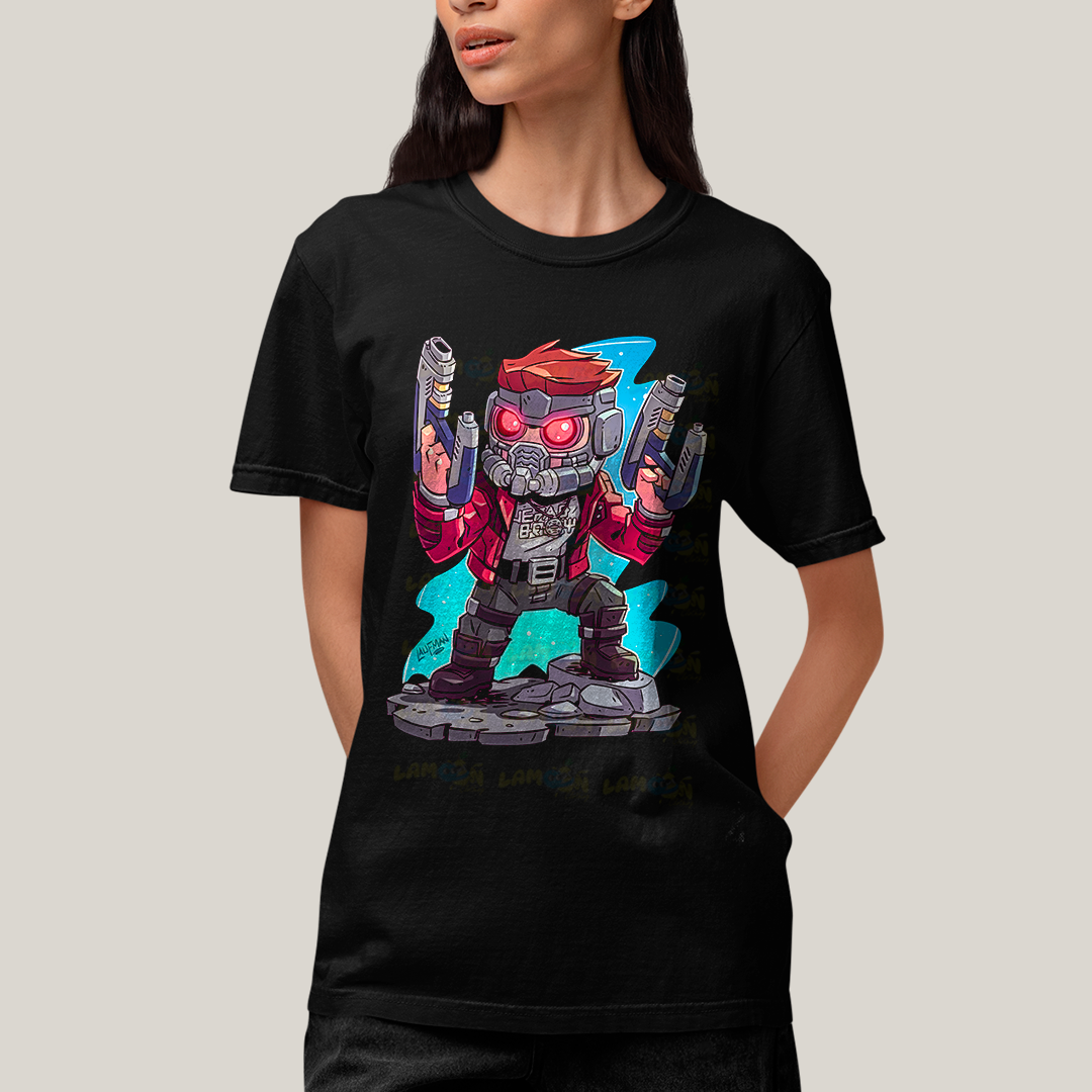 Camiseta Algodão Unissex T shirt - Star Lord Cartoon Peter Quill marvel guardioes da galaxia Chris Pratt