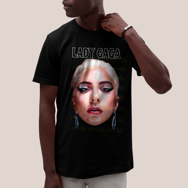 Camiseta Algodão Unissex T shirt Lady Gaga Face