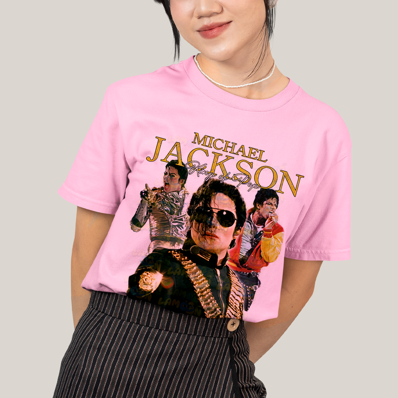 Camiseta Algodão Unissex T shirt Michael Jackson king of pop