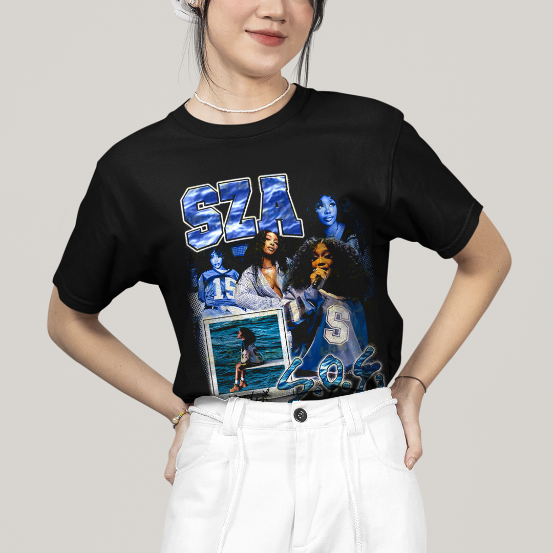 Camiseta Algodão Unissex T shirt - SZA Azul