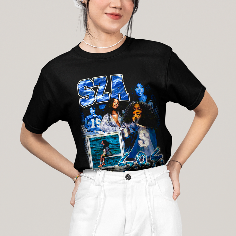 Camiseta Algodão Unissex T shirt - SZA Azul