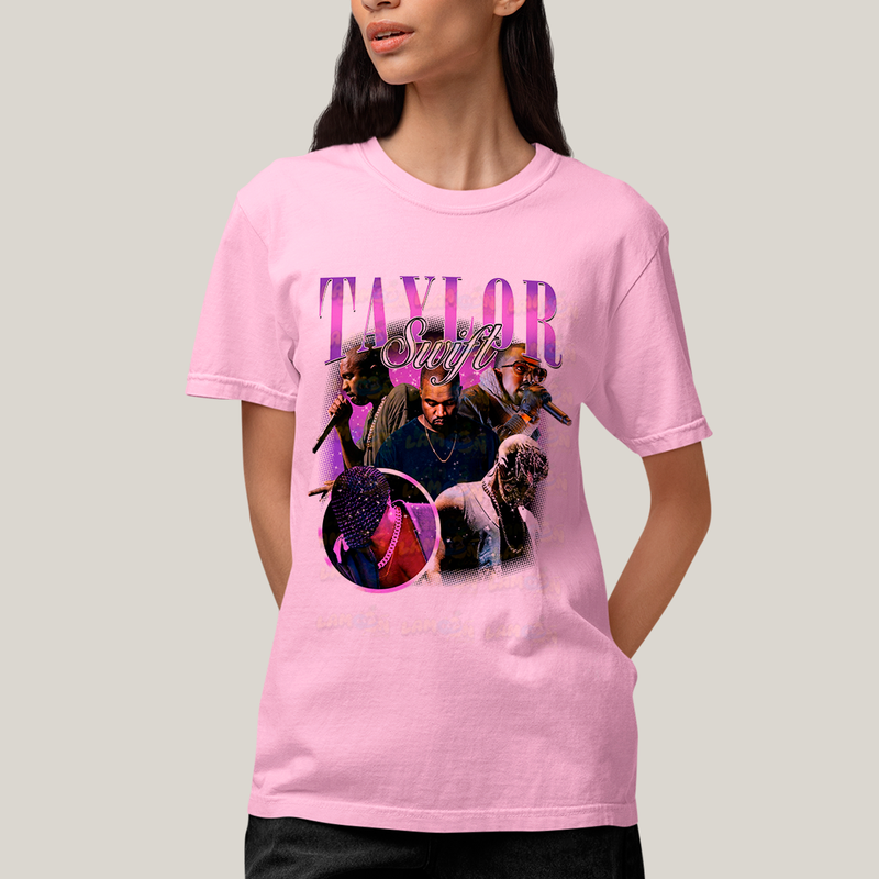 Camiseta Algodão Unissex T shirt Graphic Tee Kany West Taylor Swift