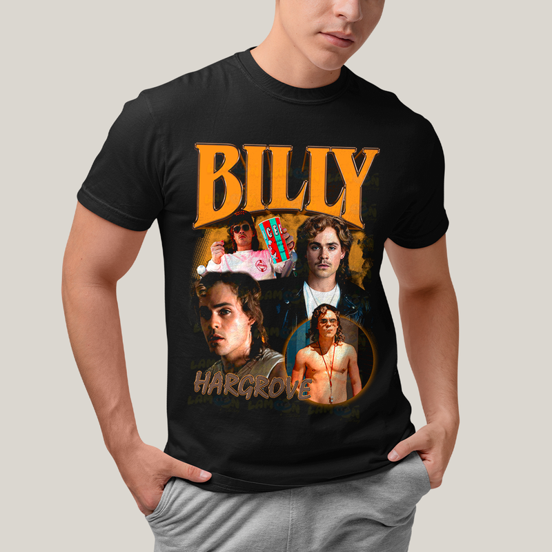 Camiseta Algodão Unissex T shirt Billy Graphic Tee Hargrove Strager Things