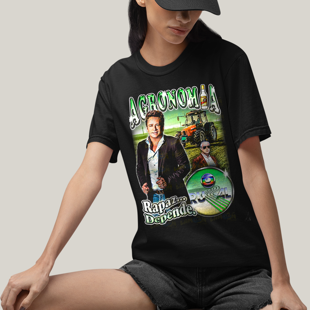 Camiseta Algodão Unissex T shirt - Agronomia Meme rapaz depende leonardo globo rural