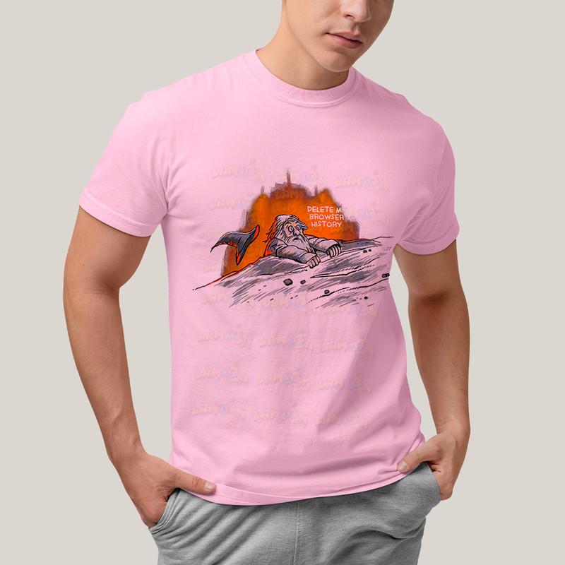 Camiseta Algodão Unissex T shirt - Gandalf Meme Deleta o histórico do meu navegador O Senhor dos Anéis