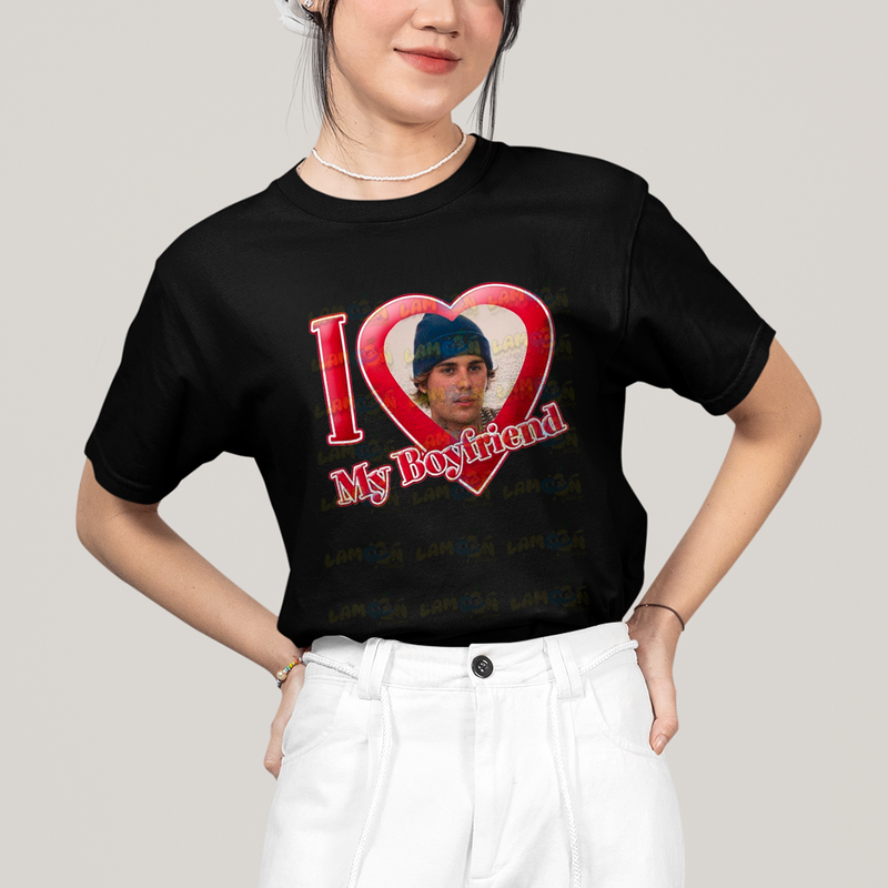 Camiseta Algodão Unissex T shirt Justin Bieber I Love my Boyfriend