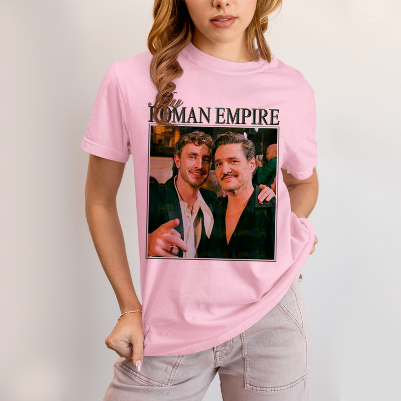 Camiseta Algodão Unissex T shirt Vintage Paul Mescal & Pedro Pascal My Roman Empire Quarteto fantástico