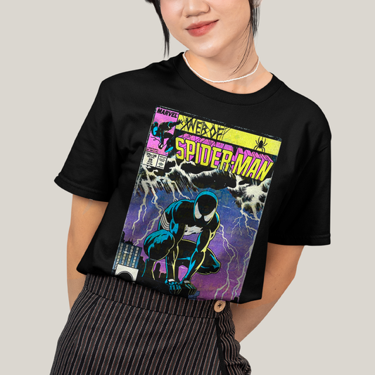 Camiseta Algodão Unissex T shirt- Homem Aranha traje preto The Storm venom