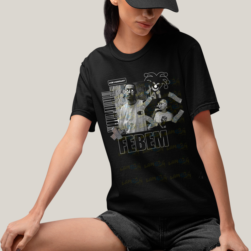 Camiseta Algodão Unissex T shirt - Rapper Febem rap hip hop