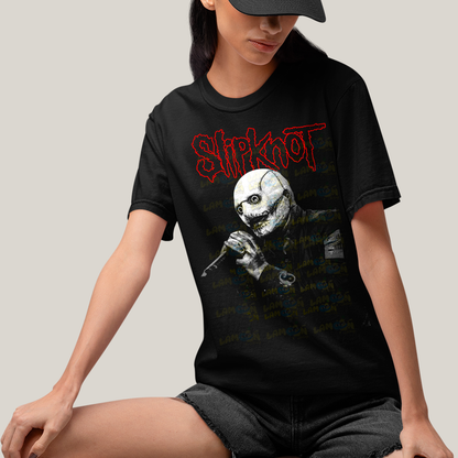 Camiseta Algodão Unissex T shirt Slipknot Black and White