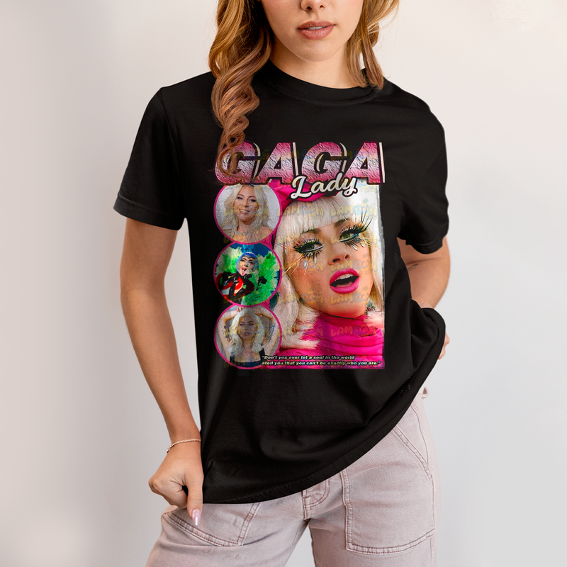 Camiseta Algodão Unissex T shirt Graphic Tee Lady Gaga Don´t you ever let a soul in the word...