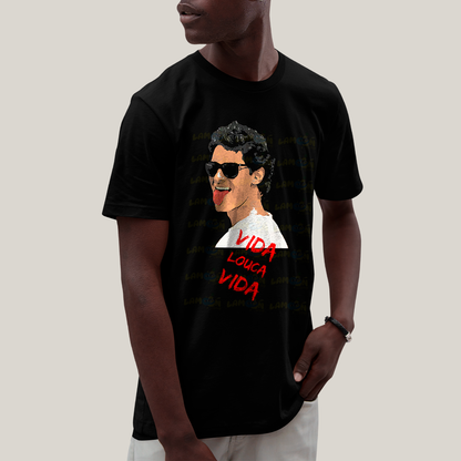 Camiseta Algodão Unissex T shirt -  Cazuza Vida Louca