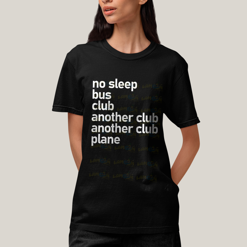 Camiseta Algodão Unissex T shirt - Lady Gaga No Sleep Bus another club plane