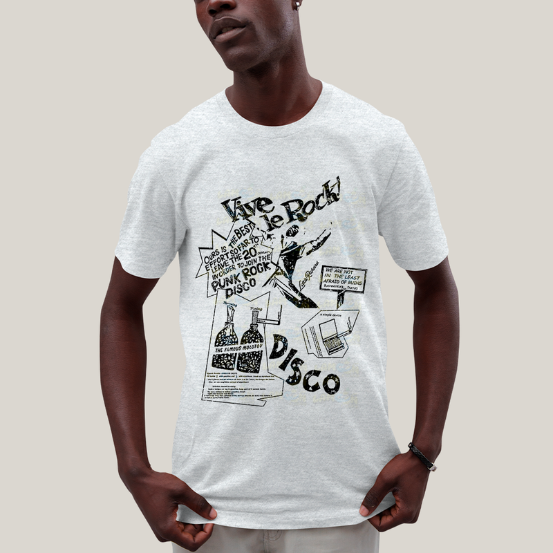 Camiseta Algodão Unissex T shirt Vive Le Rock Disco Famous Molotov
