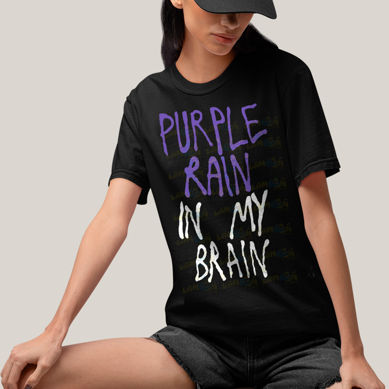 Camiseta Algodão Unissex Tshirt  Lady Gaga Purple Rain in My Brain