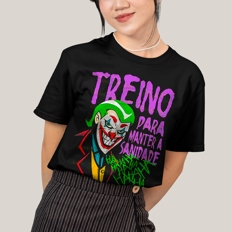 Camiseta Algodão Unissex T shirt- Treino Para Manter a Sanidade Coringa DC batman