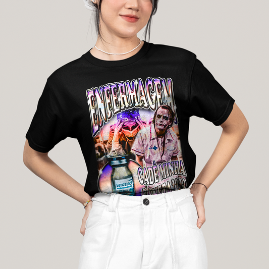 Camiseta Algodão Unissex T shirt- Enfermagem Meme cade minha caneta coringa sus